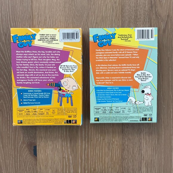 Family Guy DVD TV Show Box Sets Volume 1, 2 Seasons 1, 2, 3 VERY GOOD 2003 - Picture 3 of 14